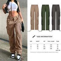 casual baggy jeans women loose low waist retro overalls hip hop streetwear straight denim pants wide leg y2k cargo pants
