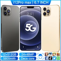 Global Version i12 Pro Max Android Phone 12GB RAM 512GB ROM Smartphone 6 7inch Mobilephone Telephone iPhone Promax Huawei
