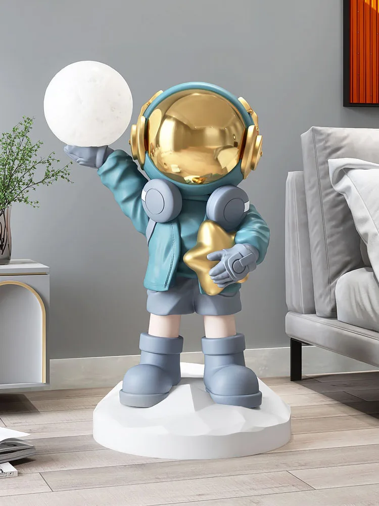 

Large Fashionable Home Decor Astronaut Statues Living Room Floor Decoration Home Accessories Restaurant Cartoon Sculptures Gifts