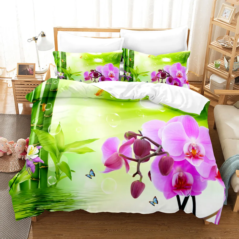 

New Beauty Set Single Twin Full Queen King Size Rose Sunflower Bed Set Aldult Kid Kawaii Duvetcover Sets 3D Flower Bedding