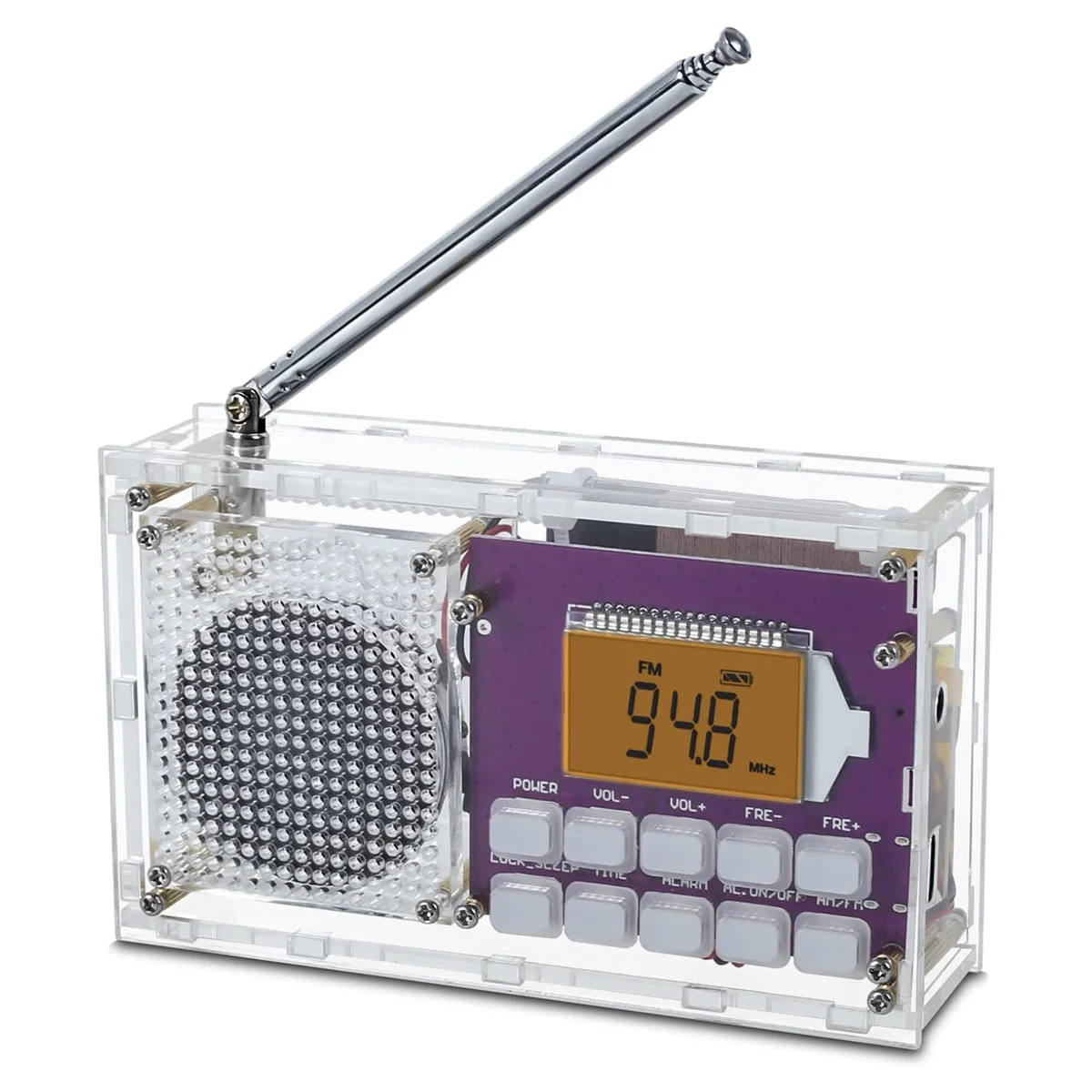 

DIY Digital Radio Kit with Clock FM 87-108MHZ Digital Radio LCD Display Assemble Kit for Student STEM Learning Teaching