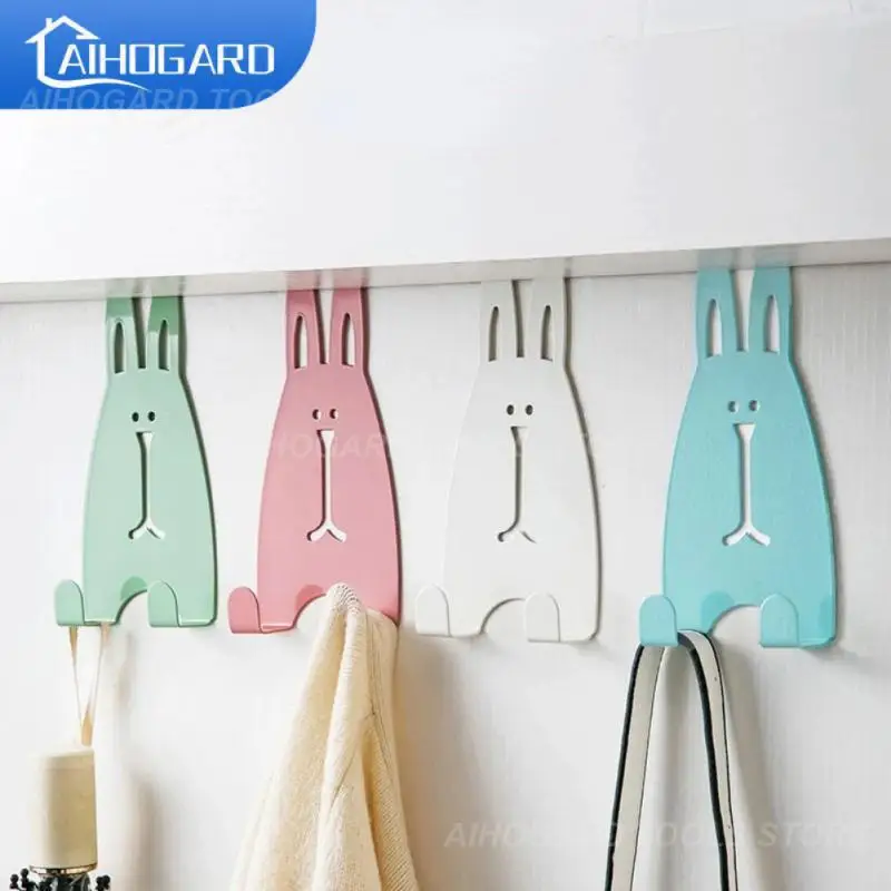 

Durable Cartoon Rabbit Door Back Hook Convenient Not Damage Door Home Storage Shelf Punch Free Bedroom Kitchen Coat Hook