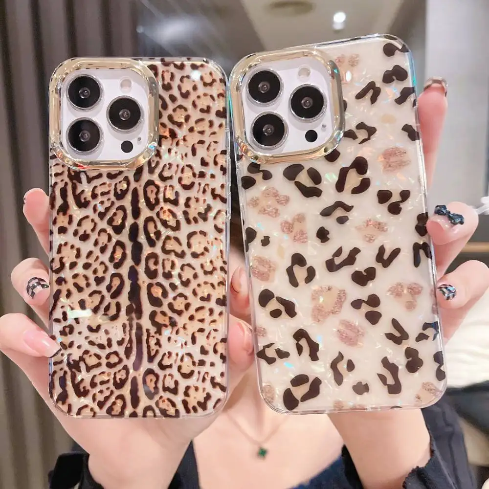 

Leopard Print Phone Case For iPhone 12 Pro Max 13 11 Xs Xr 7 8 Plus Case Sexy Fashion Girl Woman Luxury Cover Mobile Accessories