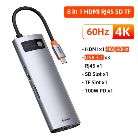BASEUS USB C Hub 8 в 1