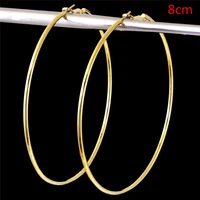1pair gold silver women metal big circle earrings large ring hoop 8cm10cm ear jewelry