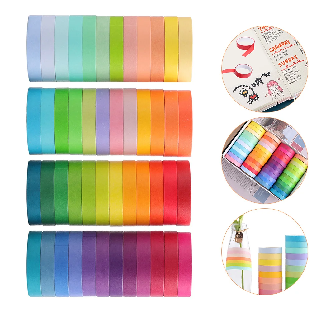 48 рулонов цветной ленты Васи клейкие фотоальбом красочные наклейки японская