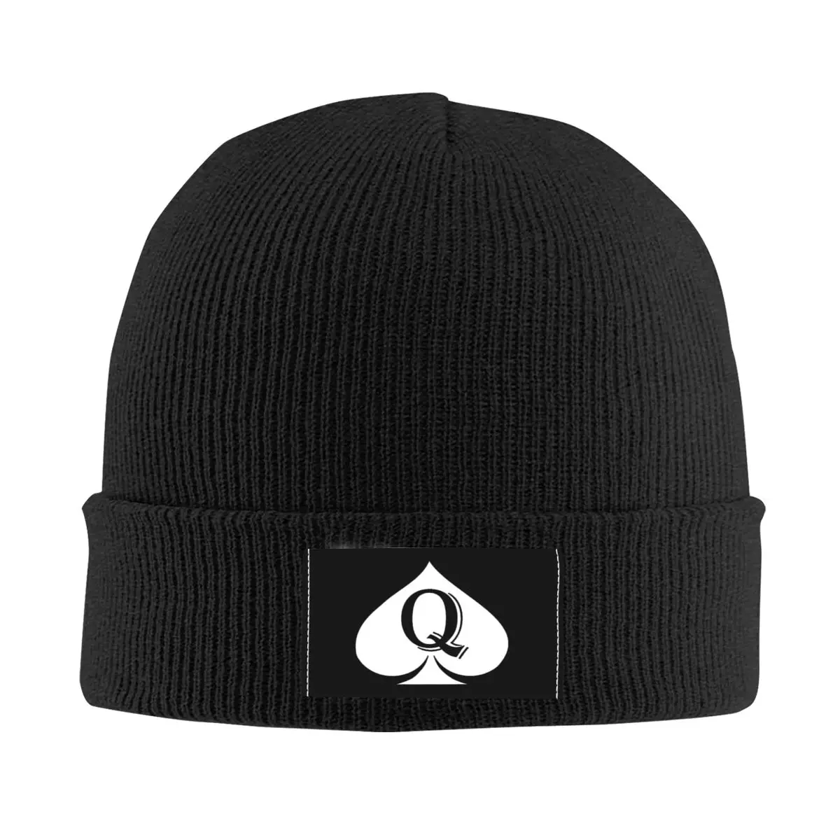 

QOS Queen Of Spades Knit Hat Cap Knitted Beanie Hat Beanies Cap Unisex Hipster