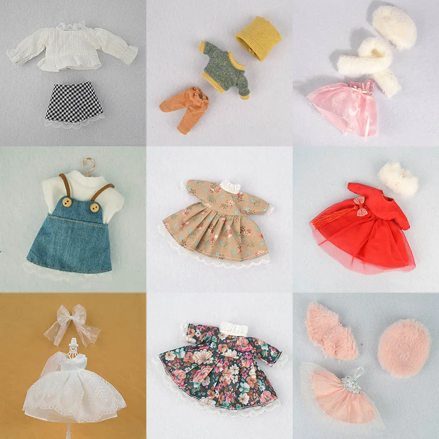

Модная Одежда для куклы 16 см, платье для куклы 1/8 Bjd, игрушки «сделай сам» для девочек, милая одежда для детей, красивый подарок, аксессуары дл...