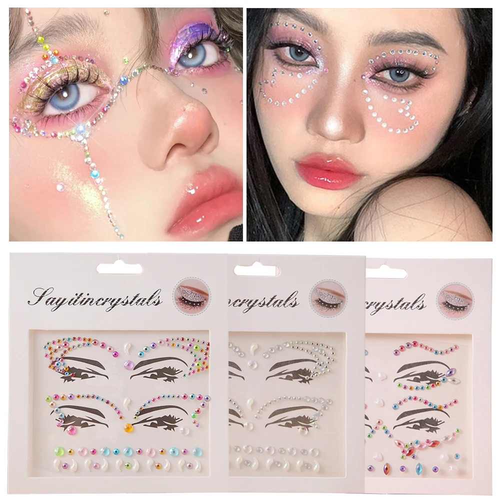 3D лицо, искусственная временная татуировка, наклейки, тело, артикул, наклейка, Женская татуировка, Кристальные глаза, лицо