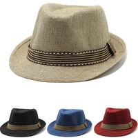 unisex women uv protection summer casual gangster cap sunhat cowboy hat jazz band straw hat