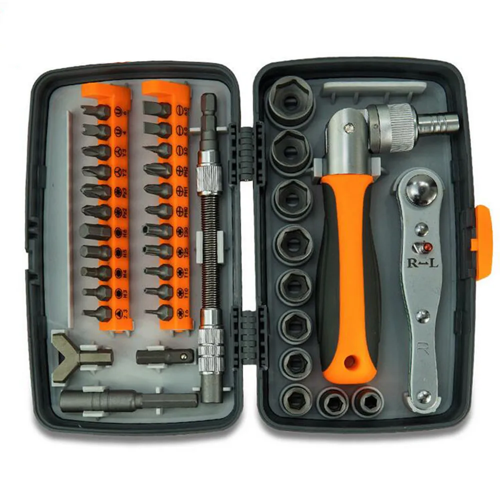 

New low price 38pcs Sleeve Screwdriver Set Ratchet Wrench Socket Spanner Drill Combination Kit Car Bike Rapid Repair Tools