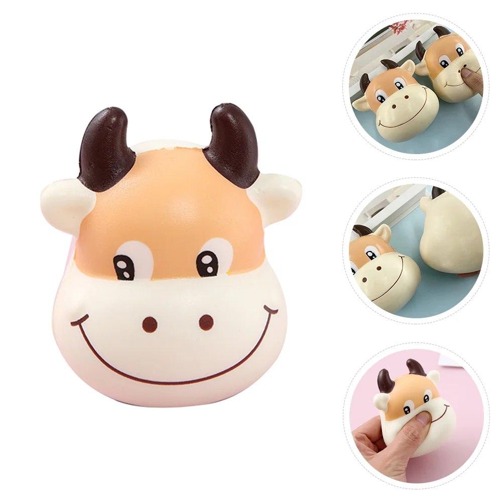 

Slow Rebound Bull Head Fidget Toy Adults Slow Cow Miniature Cow Stress Toy Plastic Mini Cow Figurines Child