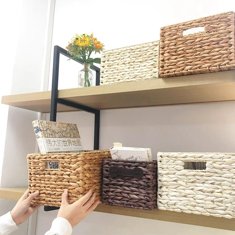 

Nordic Storage Basket Corn Husk Weaving Storage Basket Desktop Sundries Organizer Ins Simple Toys Cosmetics Store Container