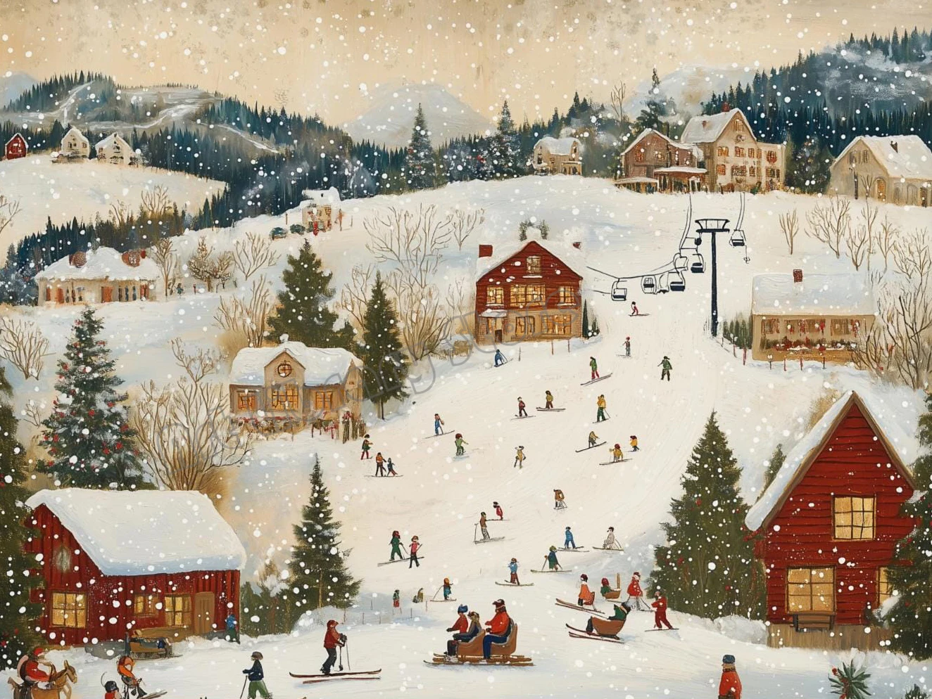 Зимний пейзаж холст картина холст с красками по номерам 30х40см тм рыжий кот восточный пейзаж арт х 9042