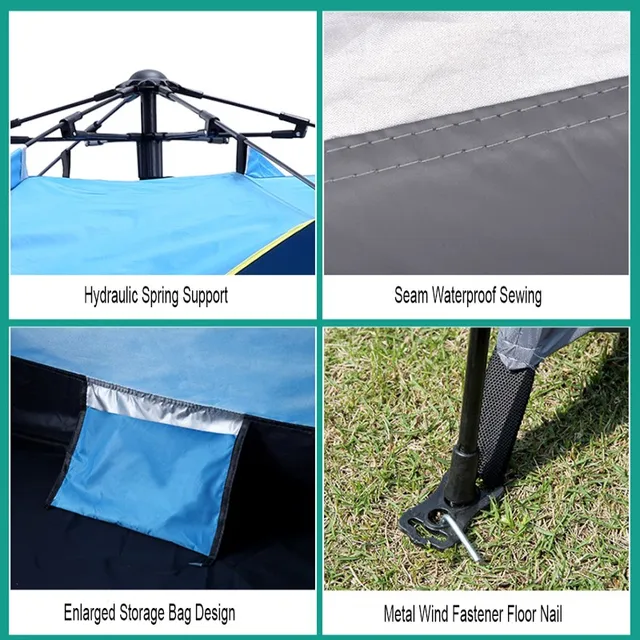 Family Camping Tent Suitable For 3-5 People Easy Instant Setup Protable Backpacking For Sun Shelter,Travelling,Hiking 6