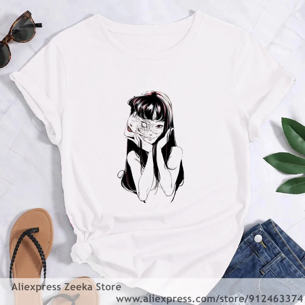 Футболка женская базовая с круглым вырезом и забавным принтом |