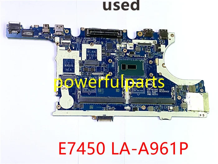 used and working good for dell latitude 7450 E7450 laptop motherboard i5-5300 0R1VJD CN-0R1VJD ZBU10 LA-A961P mainboard