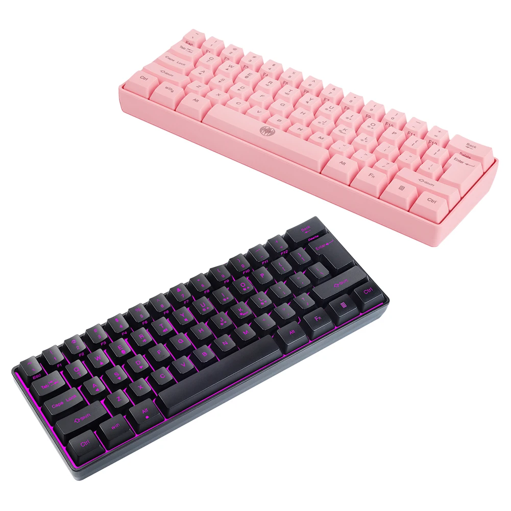 61 Keys RGB Backlit 2.4G Bluetooth-compatible Dual Mode Wireless Keyboard Gaming Computer Keyboard for Gamer PC Laptop Pink images - 6