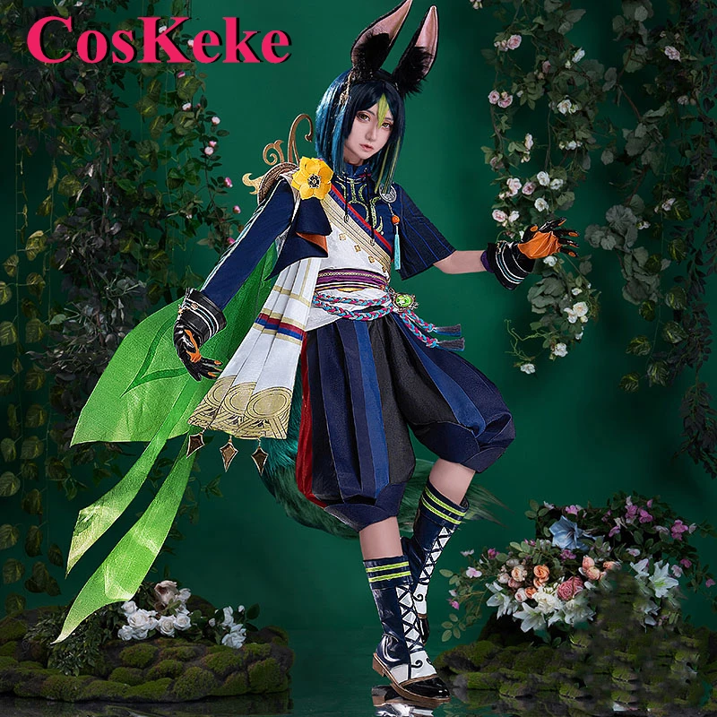 

CosKeke Tighnari Cosplay Costume Game Genshin Impact Gorgeous Combat Uniforms Full Set Men Halloween Party Role Play Clothing