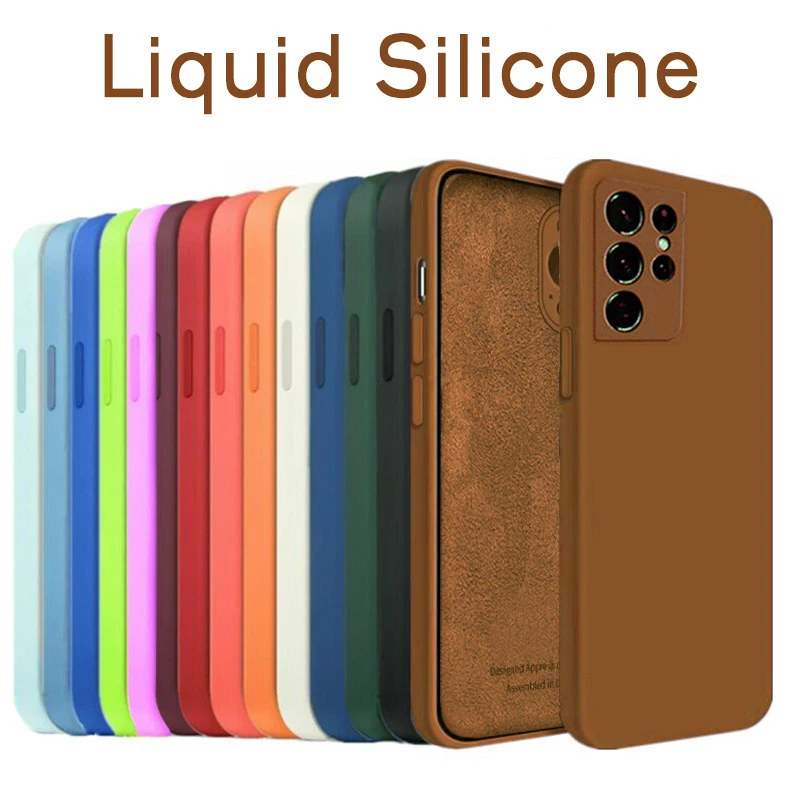 

Square Liquid Silicone Soft Case for Samsung Galaxy S22 S21 S20 Ultra FE S10 Plus A53 A52 A51 A73 A72 A71 A33 A32 5G 4G Cover