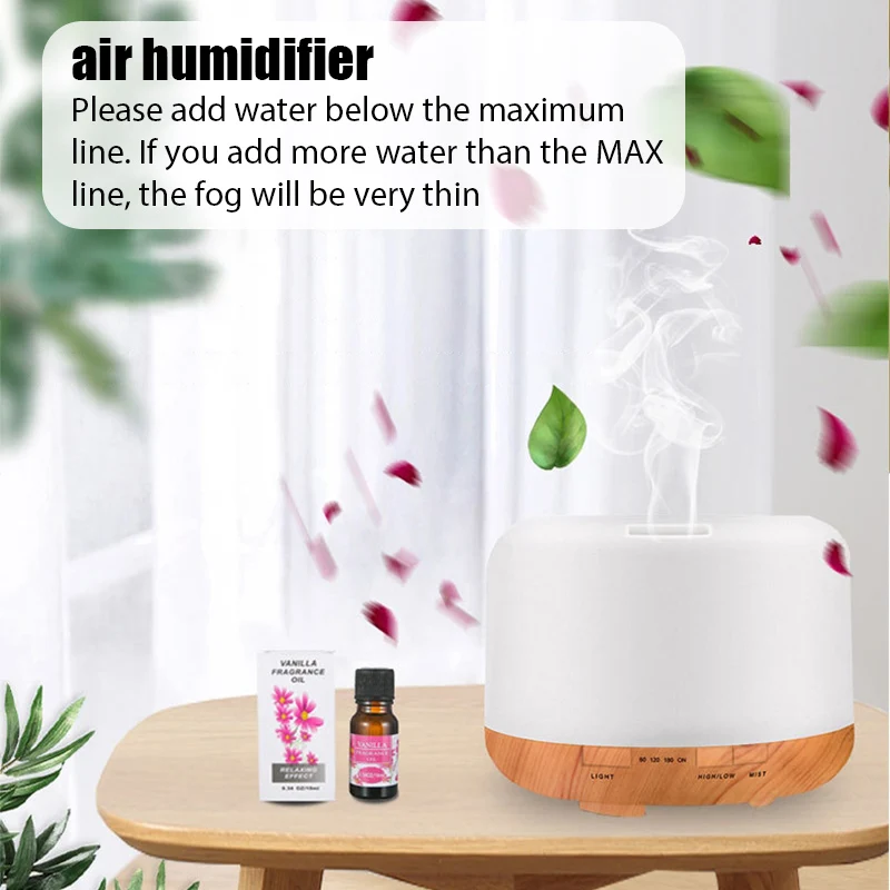 

300/500ml Portable Electric Oil Aroma Diffuser Air Humidifier Ultrasonic Cool Mist Maker Fogger LED Mini Purifier for Home Car