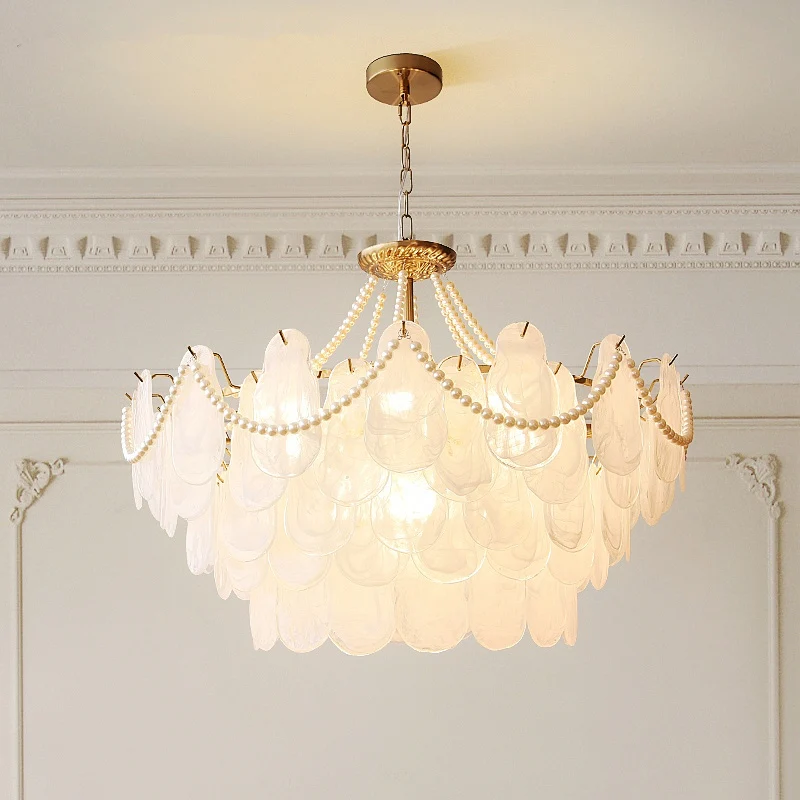 Стеклянная люстра для гостиной французская современная главная спальня
