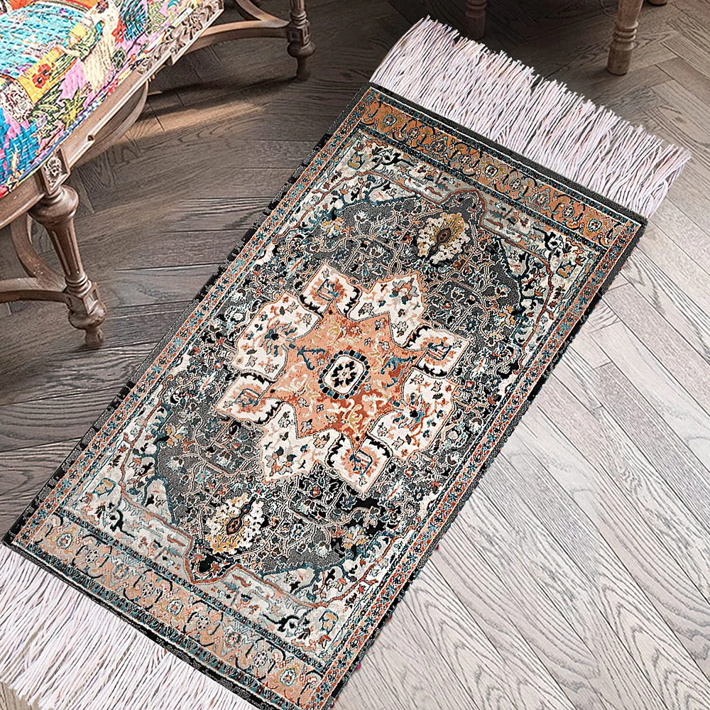 

Ручное плетение, классический ковер для спальни Северной Европы, хлопковые льняные кухонные коврики, Придверный коврик для ванной комнаты, ...