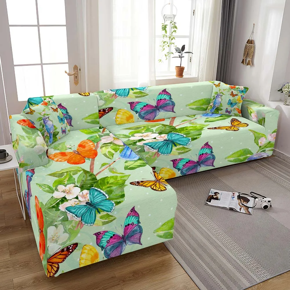 

чехлы для дивана чехол на кресло диван кровать чехол на кушетку шезлонг 3D с принтом бабочек чехлы для диванов для гостиной, эластичное покры...