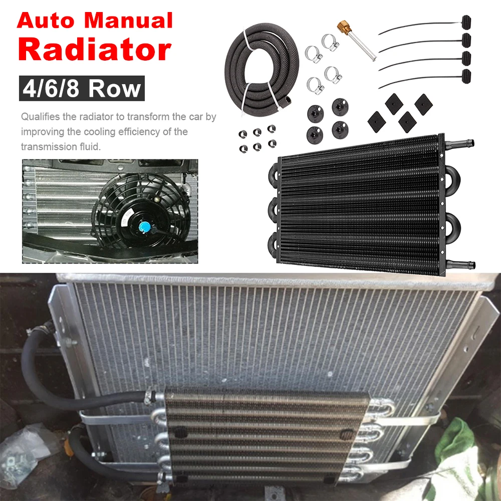 Uniwersalna aluminiowa chłodnica oleju do skrzyni biegów z pilotem zdalnego sterowania Shunmaii Brand 4 5 6 8 rzędów dostępny...