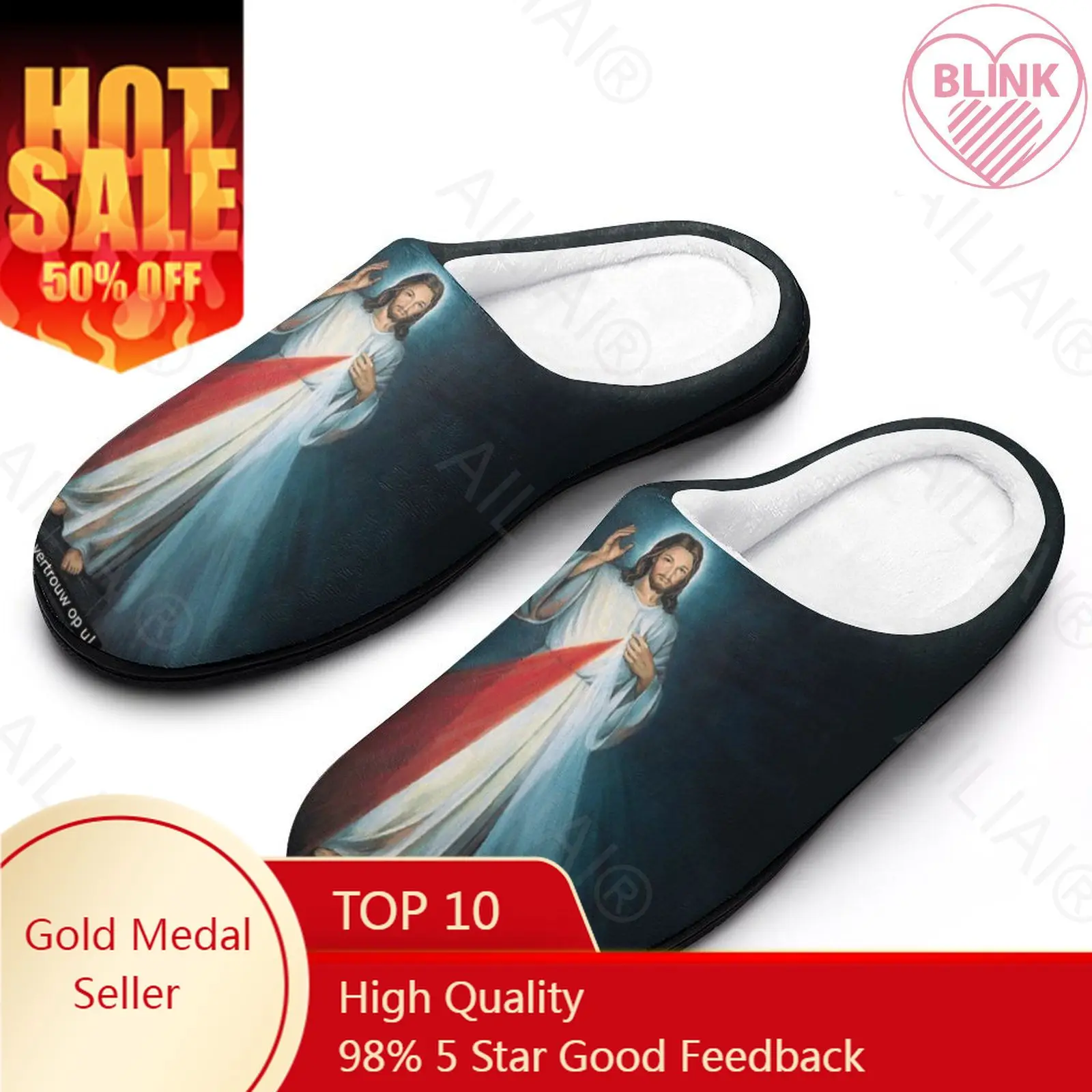 

Jesus 13 Sandals Plush Casual Keep Warm Shoes Thermal Mens Womens Slipper Winter Anime Sneaker