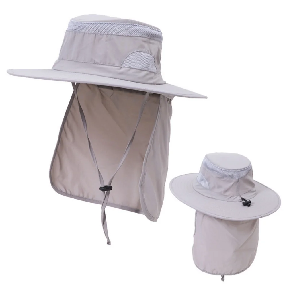 

Summer UV Proteciton Bucket Hat With Back Neck Flap Cover 2in1 Unisex Outdoor Safari Hiking Fishing Sunhat