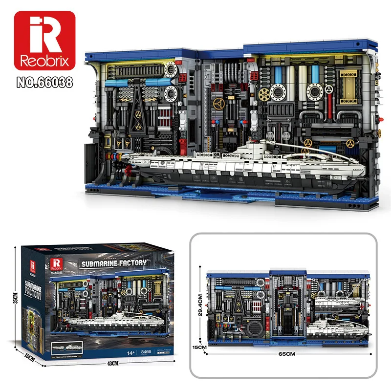 Строительные блоки Reobrix66038 подводная лодка книжный шкаф украшение для сборки