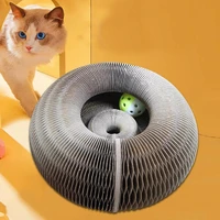 funny pet cat scratching board round shape folding corrugated litter large claws and itching magic organ board tool cat toys