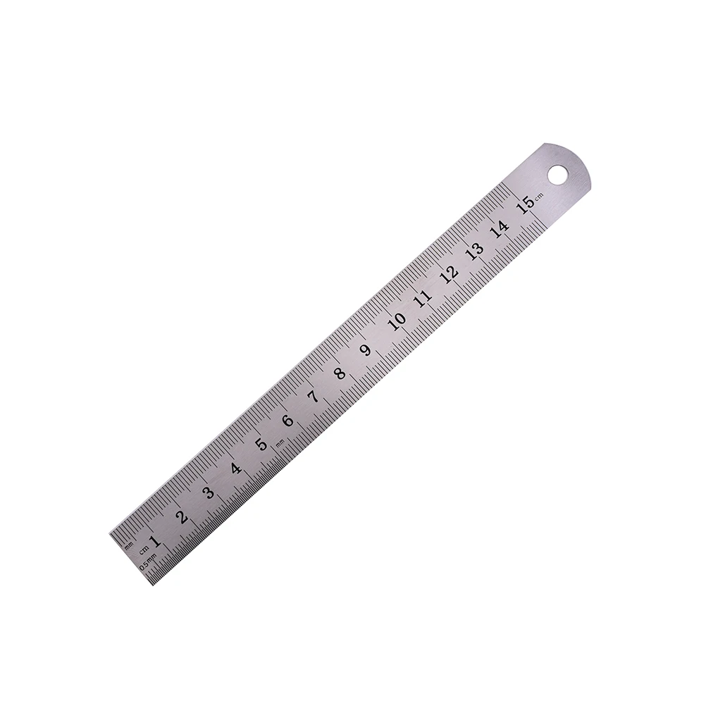 

1pc Metric Rule Precision Double Sided Measuring Tool 15cm Metal Ruler