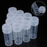 10pcs 5ml plastic test tubes vials sample container powder craft screw cap bottles for office school chemistry supplies