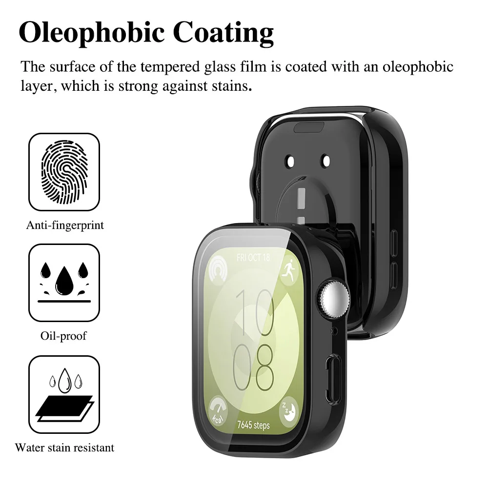 Стекло + чехол для Huawei Watch Fit 3 Закаленное стекло пленка против царапин PC Бампер