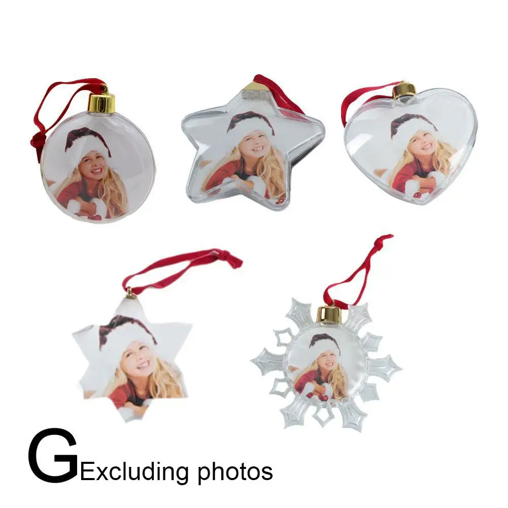 Рождественский прозрачный фотошар праздничный персонализированный кулон