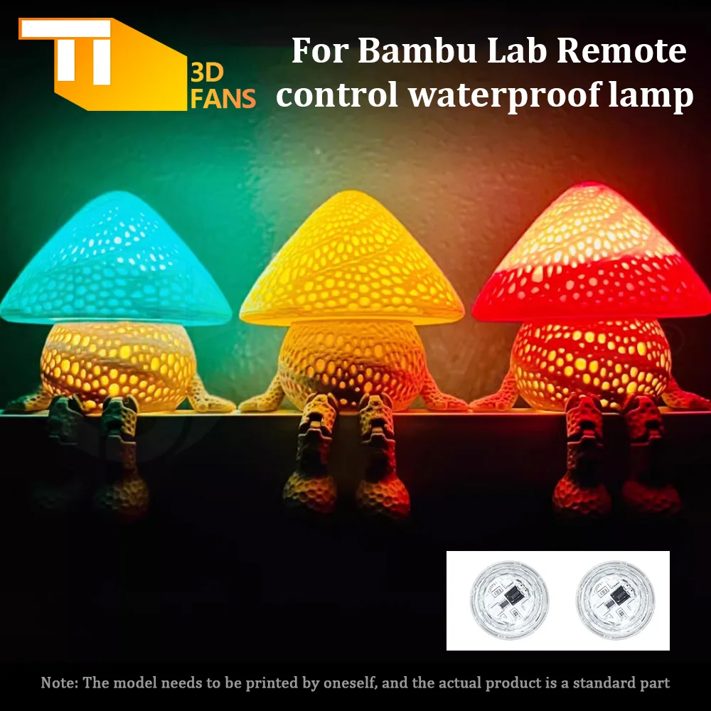 Фото Для Bambu Lab RGB светодиодный пульт дистанционного управления водонепроницаемая лампа KC020 разноцветные атмосферные огни декоративные светильники для 3D-принтеров №1