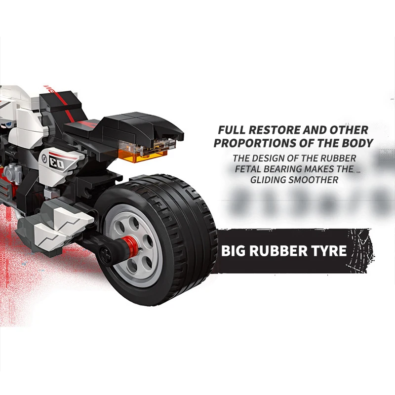 JIE-STAR трехцикл модель мотоцикла строительные блоки пластиковые