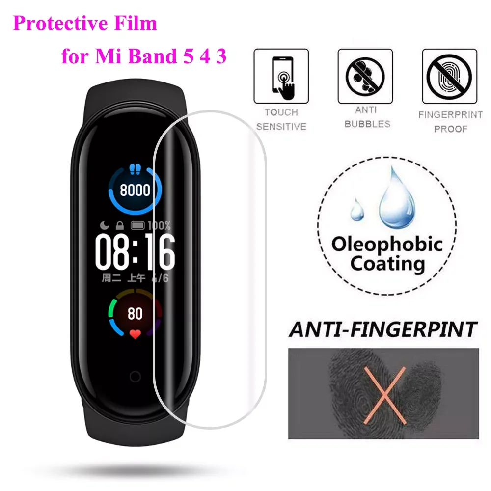 

Гидрогелевая Защитная пленка для Mi Band 6 5 4 3, защитная пленка, защитная пленка для Xiaomi Band 3/4/5/6, не закаленное стекло