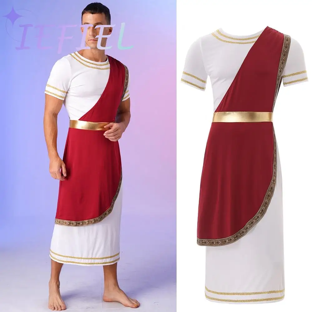 

Мужской тематический стиль на Хэллоуин, строгий косплей, старинный греческий бог, халат, Toga костюмы, карнавал, Спартанский гладиатор, ролевая игра