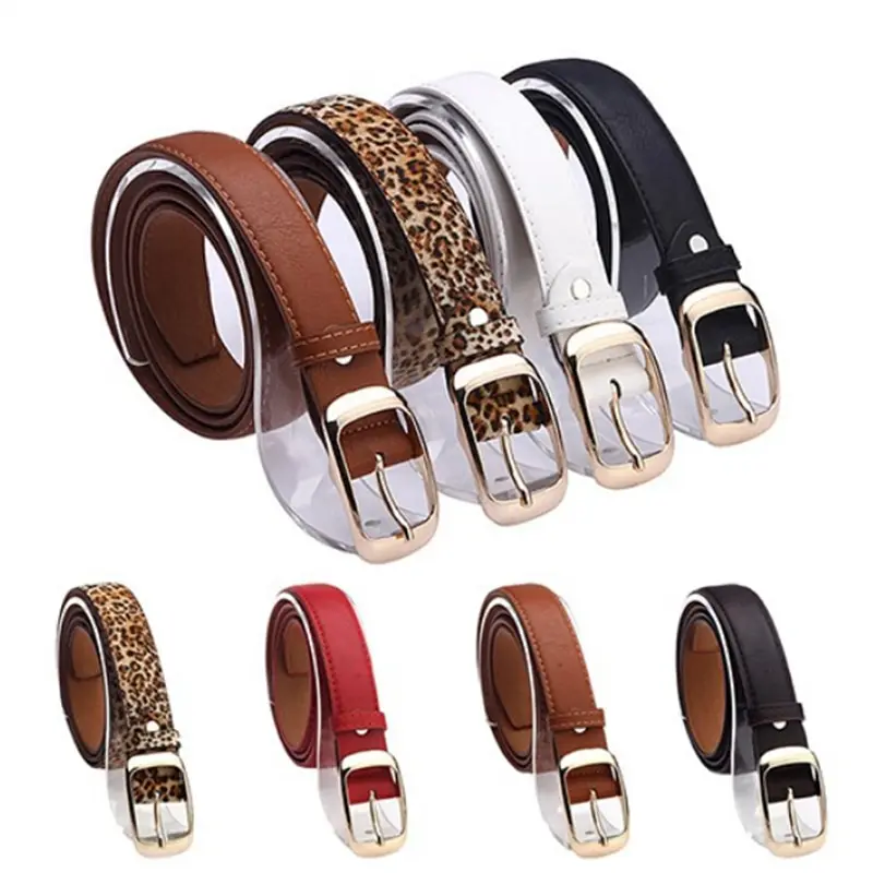 

Women Ladies Leopard Metal Buckle Wide Woman Punk Leather Dress Waist Belt For Women Jeans Belts Straps Waistband Pants