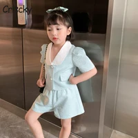 criscky lady style suit toddler girls clothing sets summer elegant girls little clothes outfit kids children suit clothes blue