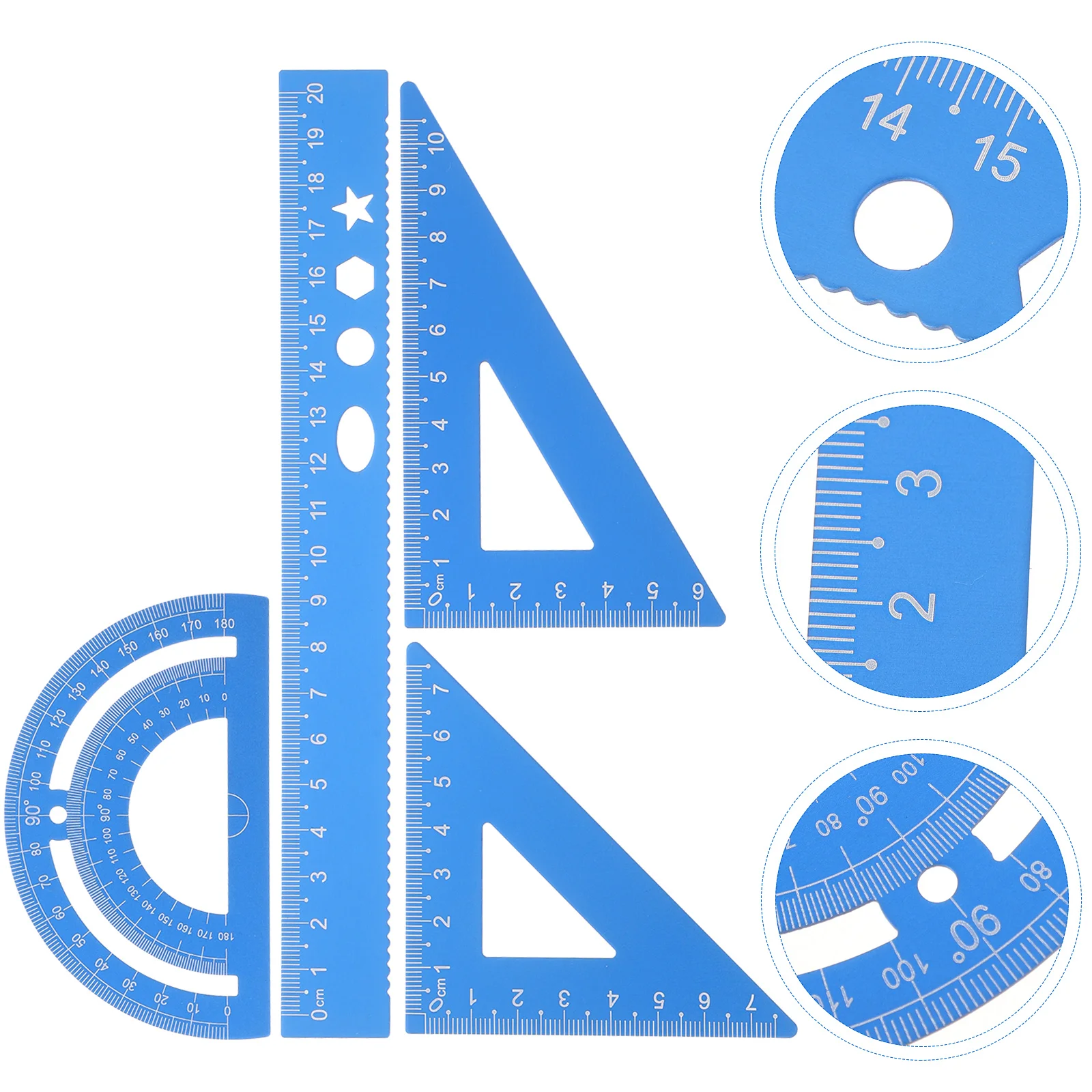 

Ruler Drafting Set Geometry Drawing Triangle Degree Protractor Kit Student Aluminum Students Office Stationery Measurement Math