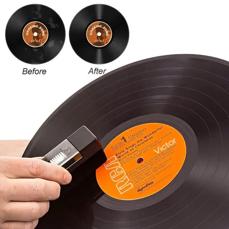 

2 In 1 Anti-Static Velvet Brush For CD/LP Vinyl Phonograph Turntable Player Accessories Cleaner Kit Electric Instrument