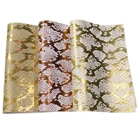 snake skin design pattern bronzing vinyl pu faux leather fabric sheet for making shoebagdiy accessorieswallpaper