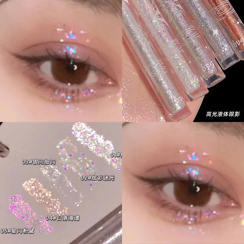 

4pcs/1pcs Liquid Eyeshadow Pearlescent Glitter Long Lasting Waterproof Liquid Eyeshadow Quick-drying Glitter Eye Makeup