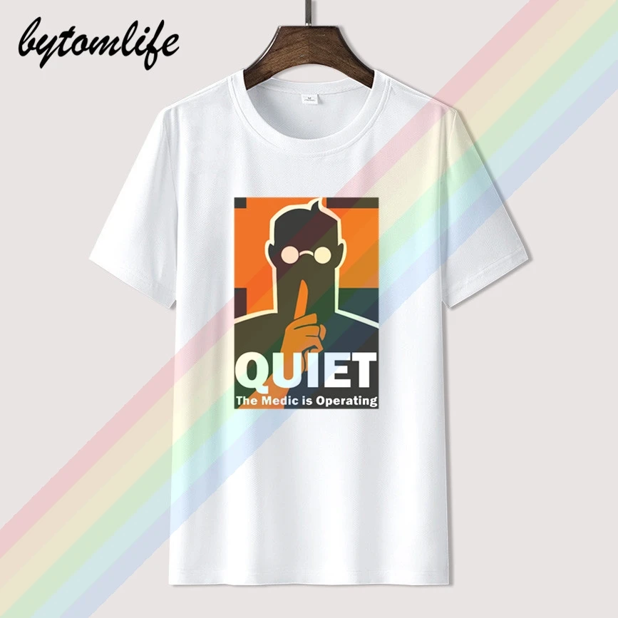 

medic team fortress 2 tf2 tshirt quiet medic is operating video game shirts men's short sleeves tops tee printed unisex t-shirt