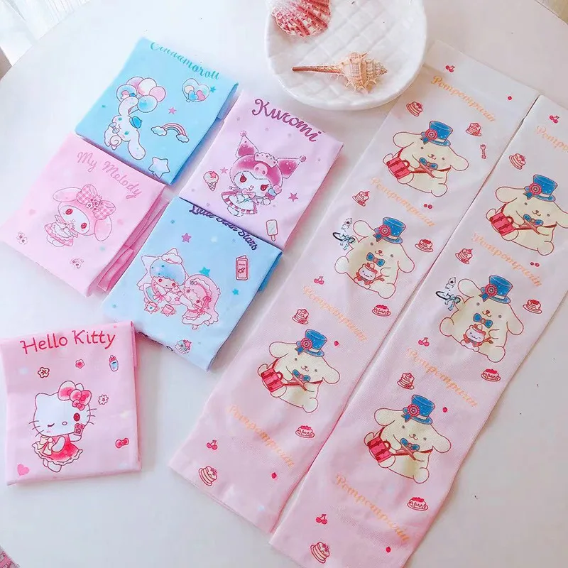 Милые летние тонкие солнцезащитные рукава Sanrio Melody Мультяшные нарукавники для