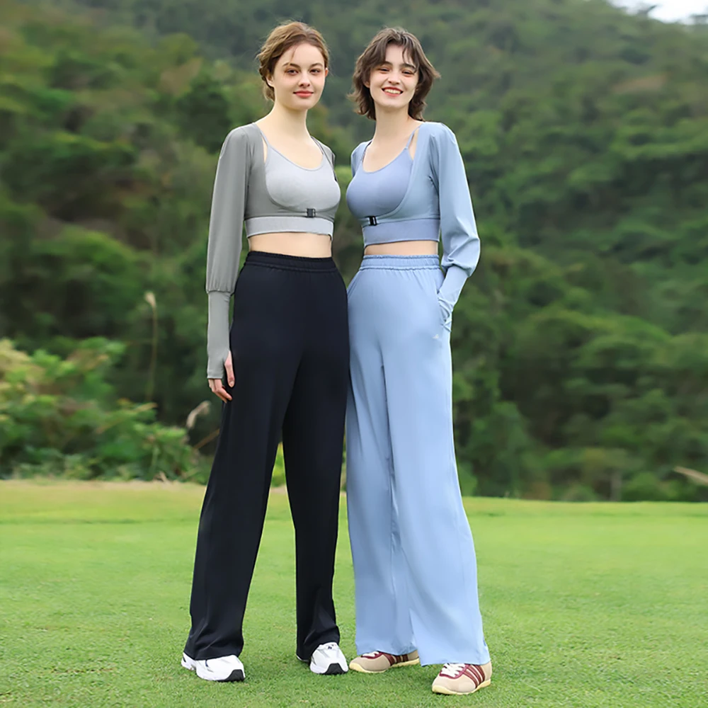 Повседневная спортивная одежда OhSunny женские брюки с широкими штанинами новинка